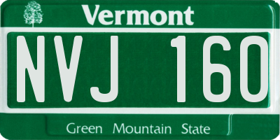 VT license plate NVJ160