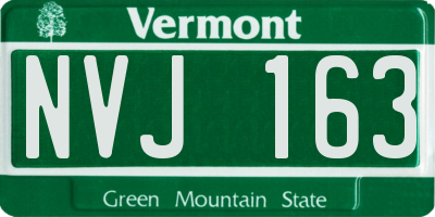 VT license plate NVJ163