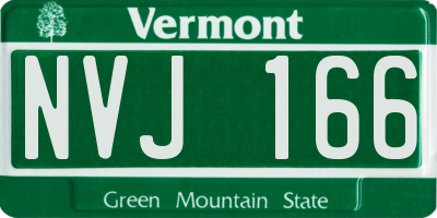VT license plate NVJ166
