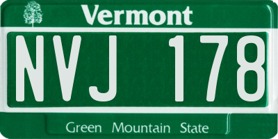 VT license plate NVJ178