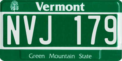 VT license plate NVJ179