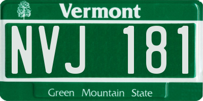VT license plate NVJ181