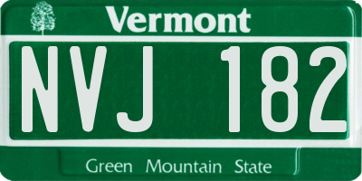 VT license plate NVJ182