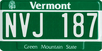 VT license plate NVJ187