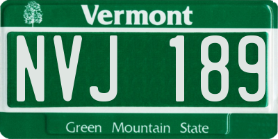 VT license plate NVJ189