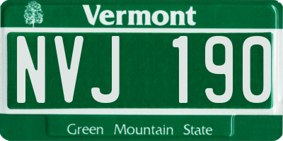 VT license plate NVJ190
