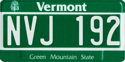 VT license plate NVJ192