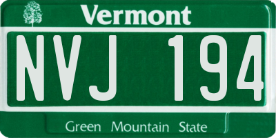 VT license plate NVJ194
