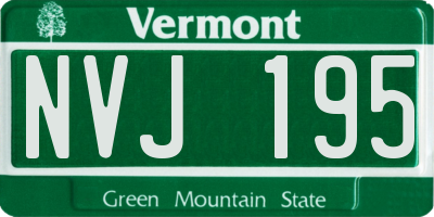 VT license plate NVJ195