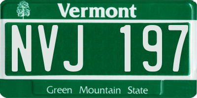 VT license plate NVJ197