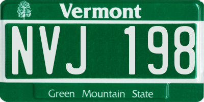 VT license plate NVJ198