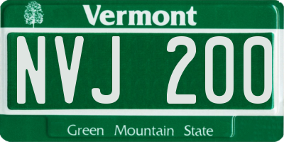 VT license plate NVJ200