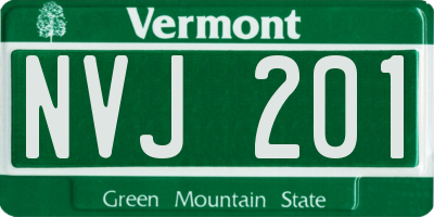 VT license plate NVJ201