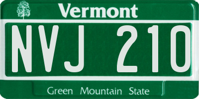 VT license plate NVJ210