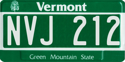 VT license plate NVJ212
