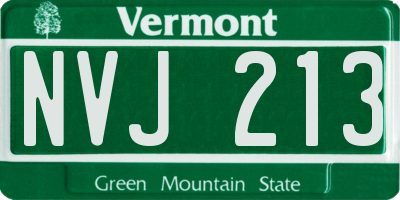 VT license plate NVJ213