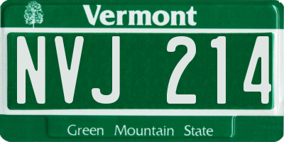 VT license plate NVJ214