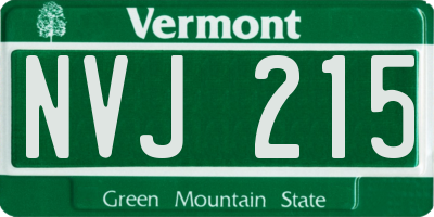 VT license plate NVJ215
