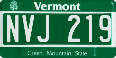 VT license plate NVJ219
