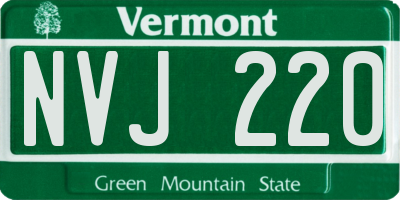 VT license plate NVJ220