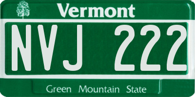 VT license plate NVJ222
