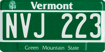 VT license plate NVJ223