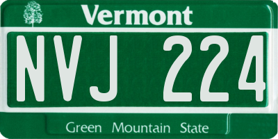 VT license plate NVJ224