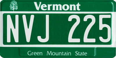 VT license plate NVJ225