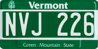 VT license plate NVJ226