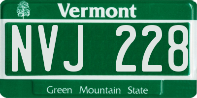 VT license plate NVJ228