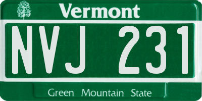 VT license plate NVJ231