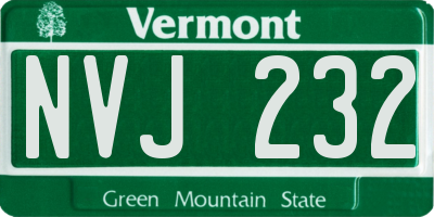 VT license plate NVJ232