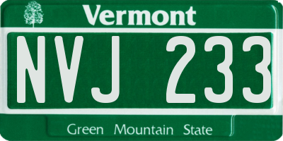 VT license plate NVJ233