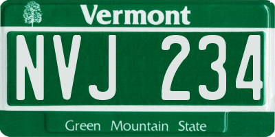 VT license plate NVJ234