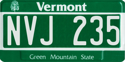 VT license plate NVJ235