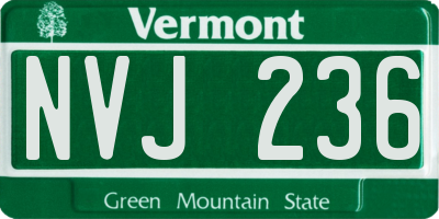 VT license plate NVJ236
