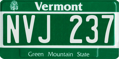 VT license plate NVJ237