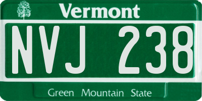 VT license plate NVJ238