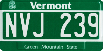 VT license plate NVJ239