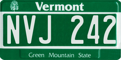 VT license plate NVJ242