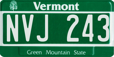 VT license plate NVJ243