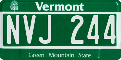 VT license plate NVJ244