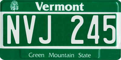VT license plate NVJ245
