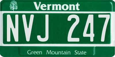 VT license plate NVJ247