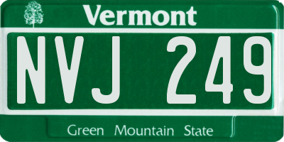 VT license plate NVJ249