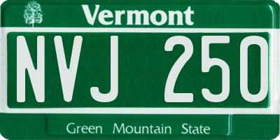VT license plate NVJ250