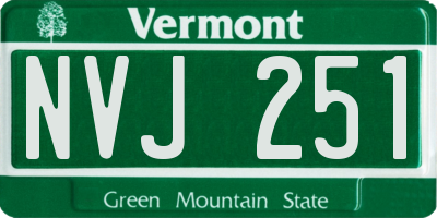 VT license plate NVJ251