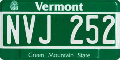 VT license plate NVJ252
