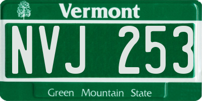 VT license plate NVJ253
