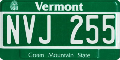 VT license plate NVJ255